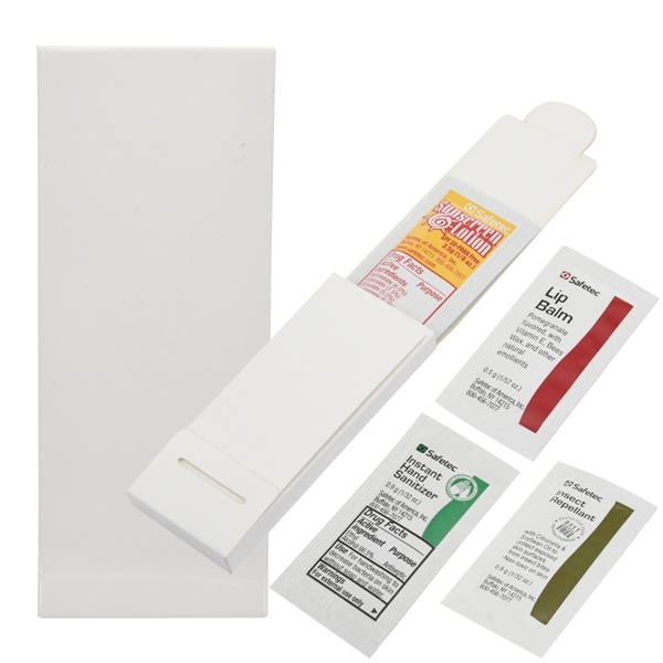 Pocket sized outdoor kit with hand sanitizer, insect repellent, lip balm... from ASI 61125 Hit Promotional Products / Hit®