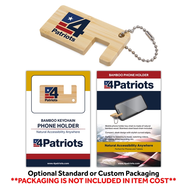 Eco-Friendly keychain phone stand made from a sustainable bamboo wood. Fully... from ASI 43075 C-Slide / C -Slide