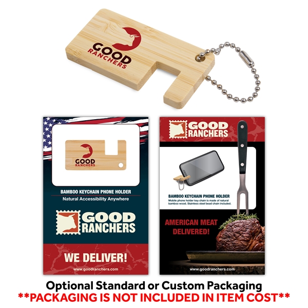 Eco-Friendly keychain phone stand made from a sustainable bamboo wood. Fully... from ASI 43075 C-Slide / C -Slide