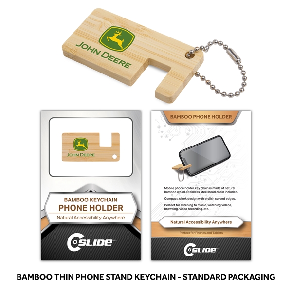 Eco-Friendly keychain phone stand made from a sustainable bamboo wood. Fully... from ASI 43075 C-Slide / C -Slide
