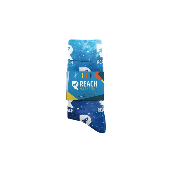 Full-color direct-to-garment printed socks, perfect for unique branding, no sublimation!... from ASI 45657 Pop! Promos