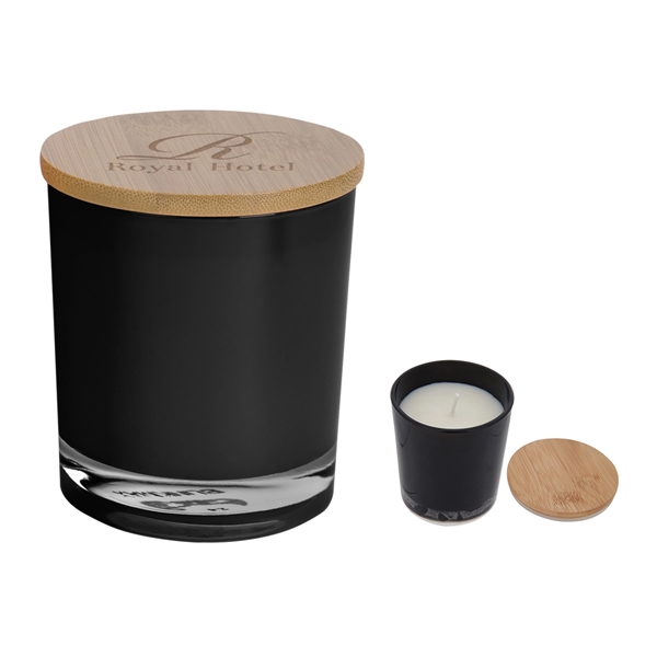 Bamboo soy candle with a vanilla scent for adding ambiance to... from ASI 61125 Hit Promotional Products / Hit®