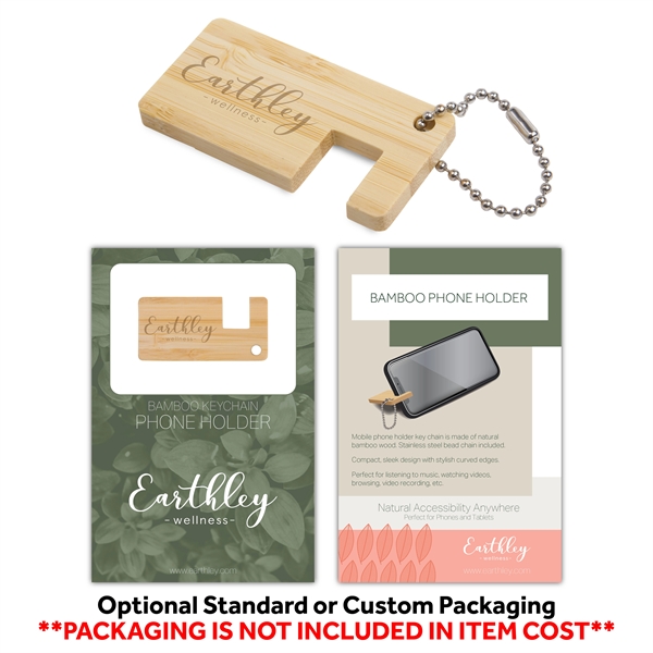 Eco-Friendly keychain phone stand made from a sustainable bamboo wood. Fully... from ASI 43075 C-Slide / C -Slide
