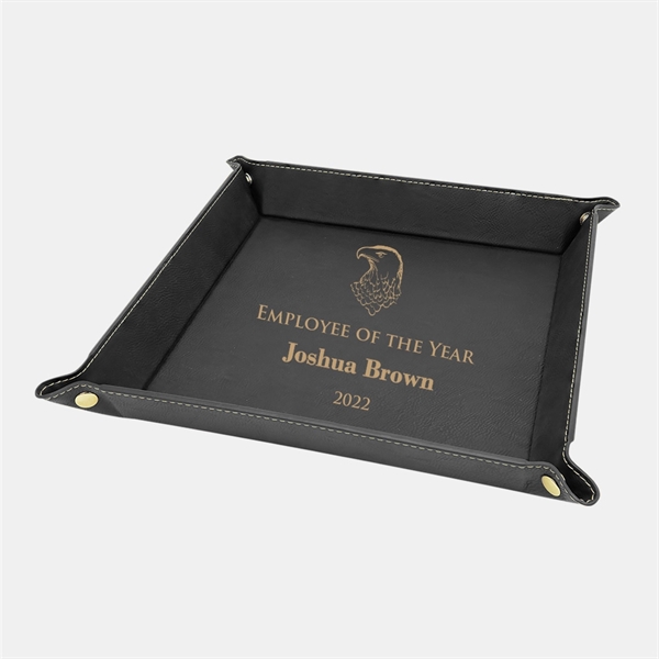 This Black/Gold Leatherette Snap Up Tray w/ Gold Snaps is the... from ASI 47791 Best Deal Awards