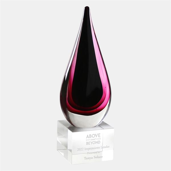 The Art Glass Poppy Black Teardrop Award consist black and red... from ASI 47791 Best Deal Awards