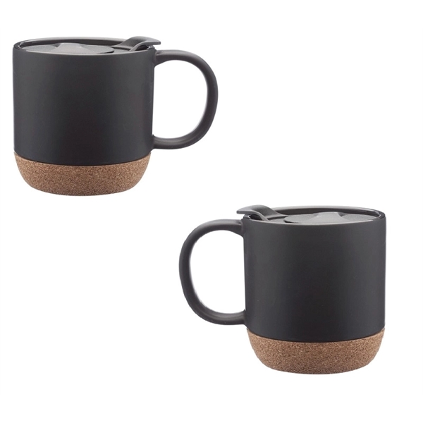 Stoneware with cork bottom mug, 13 oz. capacity with 1c1p silkscreen... from ASI 37218 Athena Promo (tm)