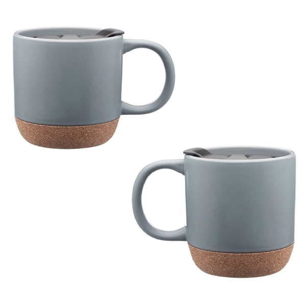 Stoneware with cork bottom mug, 13 oz. capacity with 1c1p silkscreen... from ASI 37218 Athena Promo (tm)