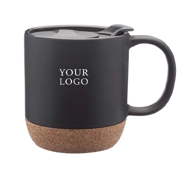 Stoneware with cork bottom mug, 13 oz. capacity with 1c1p silkscreen... from ASI 37218 Athena Promo (tm)