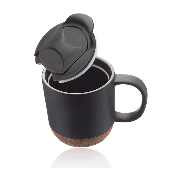Stoneware with cork bottom mug, 13 oz. capacity with 1c1p silkscreen... from ASI 37218 Athena Promo (tm)