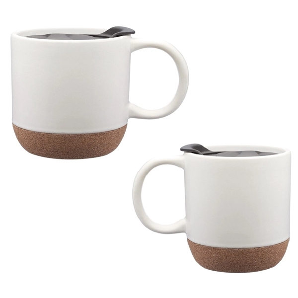 Stoneware with cork bottom mug, 13 oz. capacity with 1c1p silkscreen... from ASI 37218 Athena Promo (tm)