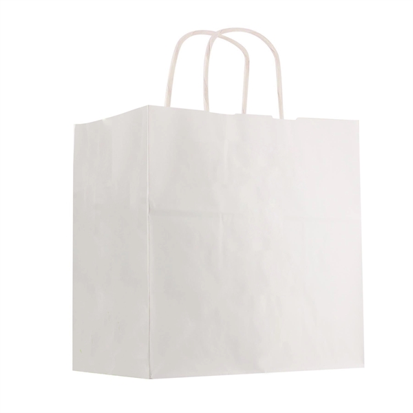 10.75" x 10.25" x 5.5" white Kraft paper shopping bag with... from ASI 61125 Hit Promotional Products / Hit®