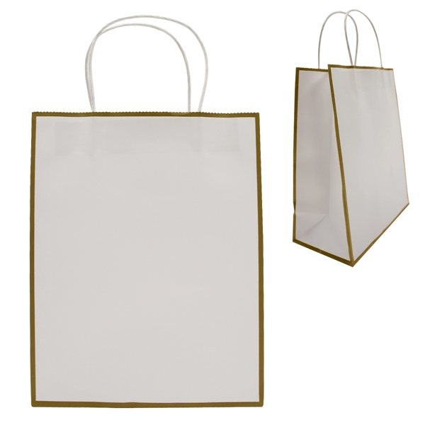 Laminated paper gift bag with decorative trim.... from ASI 61125 Hit Promotional Products / Hit®