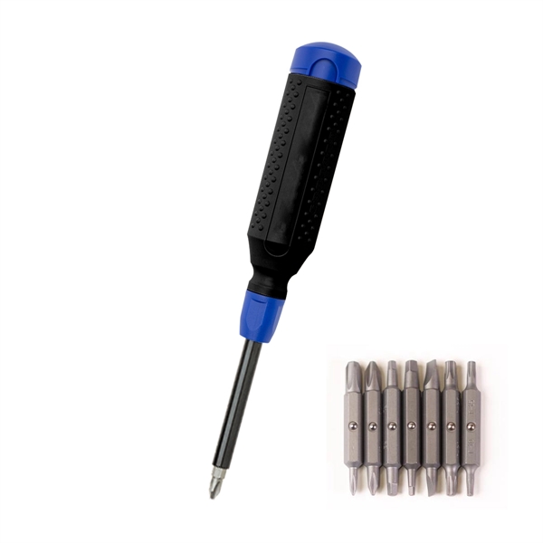 Steel, ABS and resin MegaPro 15-in-1 multi-bit screwdriver with bits stored... from ASI 61125 Hit Promotional Products / Hit®