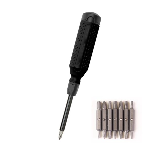 Steel, ABS and resin MegaPro 15-in-1 multi-bit screwdriver with bits stored... from ASI 61125 Hit Promotional Products / Hit®