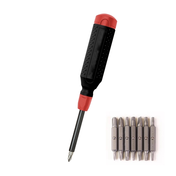 Steel, ABS and resin MegaPro 15-in-1 multi-bit screwdriver with bits stored... from ASI 61125 Hit Promotional Products / Hit®
