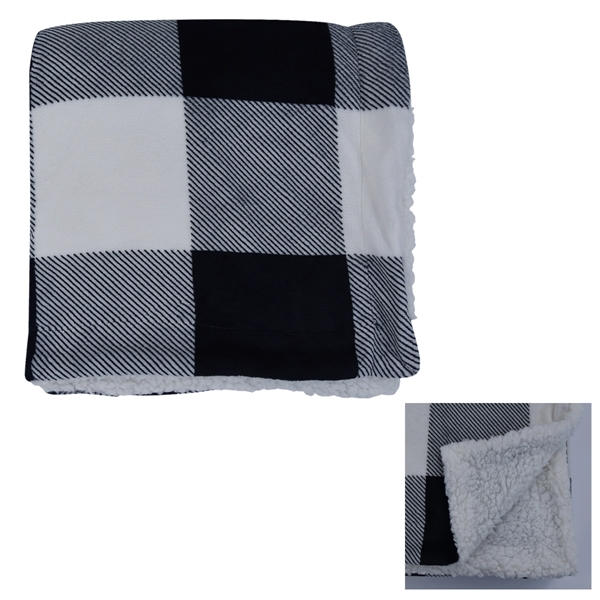 Buffalo plaid Sherpa blanket for keeping warm and adding a unique... from ASI 61125 Hit Promotional Products / Hit®