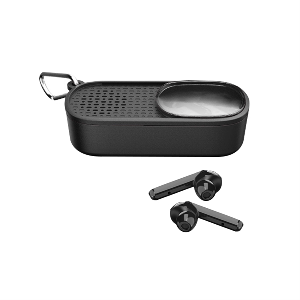 Power Slide wireless earbuds and speaker for listening to music and... from ASI 61125 Hit Promotional Products / Hit®