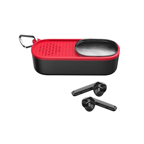 Power Slide wireless earbuds and speaker for listening to music and... from ASI 61125 Hit Promotional Products / Hit®