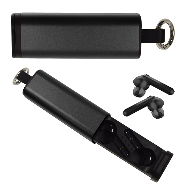 Tech Support true wireless earbuds and phone stand for listening to... from ASI 61125 Hit Promotional Products / Hit®