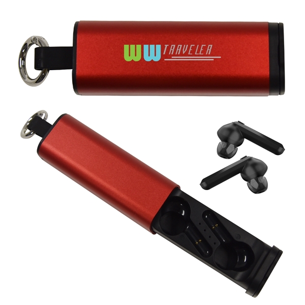 Tech Support true wireless earbuds and phone stand for listening to... from ASI 61125 Hit Promotional Products / Hit®