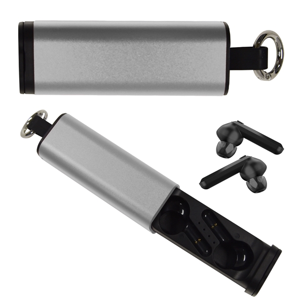 Tech Support true wireless earbuds and phone stand for listening to... from ASI 61125 Hit Promotional Products / Hit®