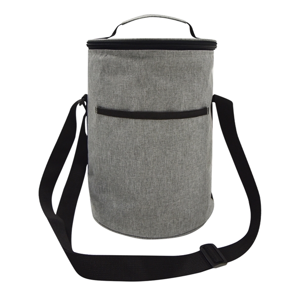 Heathered cooler bag with PEVA lining, adjustable shoulder strap, web carry... from ASI 61125 Hit Promotional Products / Hit®