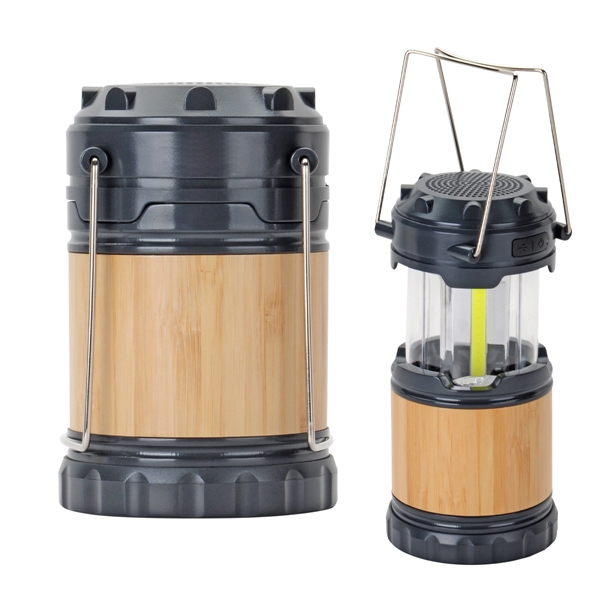 Bamboo pop-up lantern with a speaker for listening to your favorite... from ASI 61125 Hit Promotional Products / Hit®