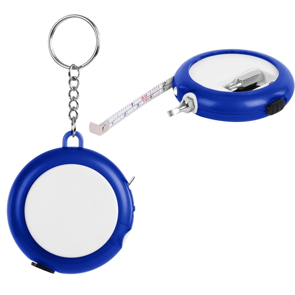 2.4" round plastic tape measure with 3' retractable tape, LED light... from ASI 61125 Hit Promotional Products / Hit®