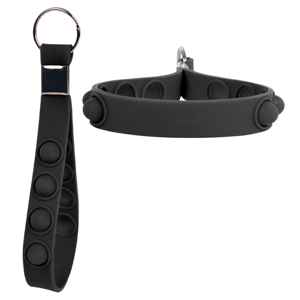 5.5" silicone strap keychain in assorted colors with PushPop fidget dots... from ASI 61125 Hit Promotional Products / Hit®
