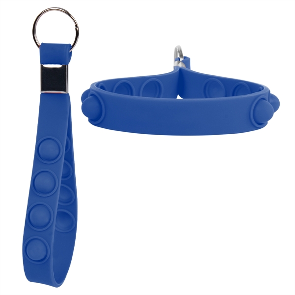 5.5" silicone strap keychain in assorted colors with PushPop fidget dots... from ASI 61125 Hit Promotional Products / Hit®