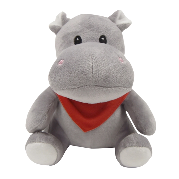 6" Herbie the Hippo polyester stuffed animal with choice of colored... from ASI 61125 Hit Promotional Products / Hit®