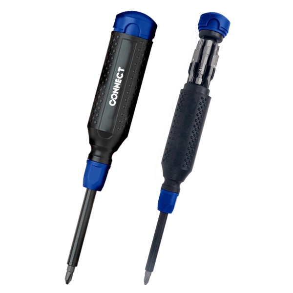 Steel, resin and ABS MegaPro 14-in-1 multi-bit screwdriver with bits in... from ASI 61125 Hit Promotional Products / Hit®