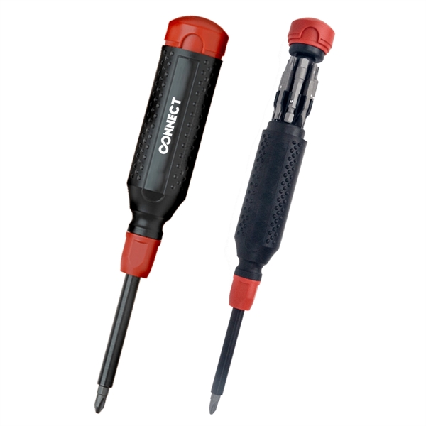 Steel, resin and ABS MegaPro 14-in-1 multi-bit screwdriver with bits in... from ASI 61125 Hit Promotional Products / Hit®