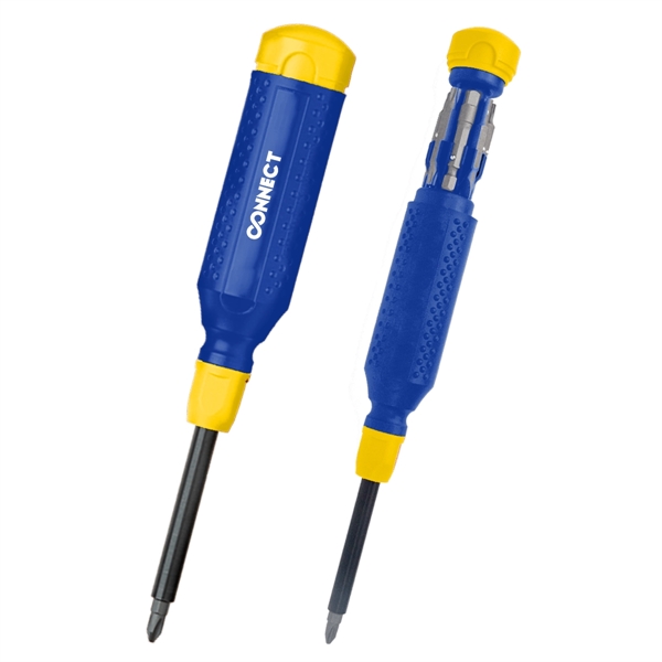 Steel, resin and ABS MegaPro 14-in-1 multi-bit screwdriver with bits in... from ASI 61125 Hit Promotional Products / Hit®