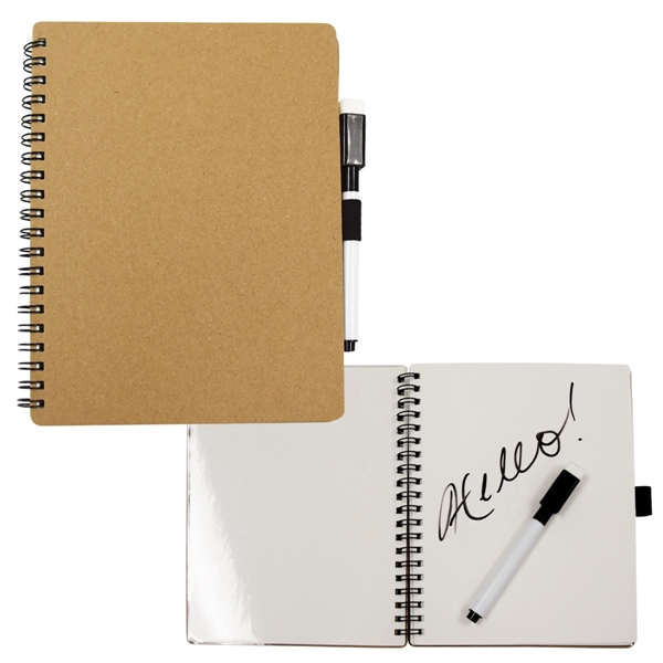 7" x 5" Innovator cardboard 8-page dry erase spiral notebook with... from ASI 61125 Hit Promotional Products / Hit®