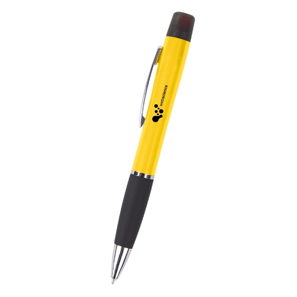 Twist-action pen with multi-color highlighter and rubber grip.... from ASI 61125 Hit Promotional Products / Hit®