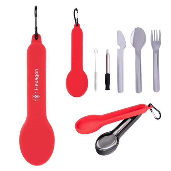 1.25" x 7.25" x 2" stainless steel fork, spoon and knife... from ASI 61125 Hit Promotional Products / Hit®