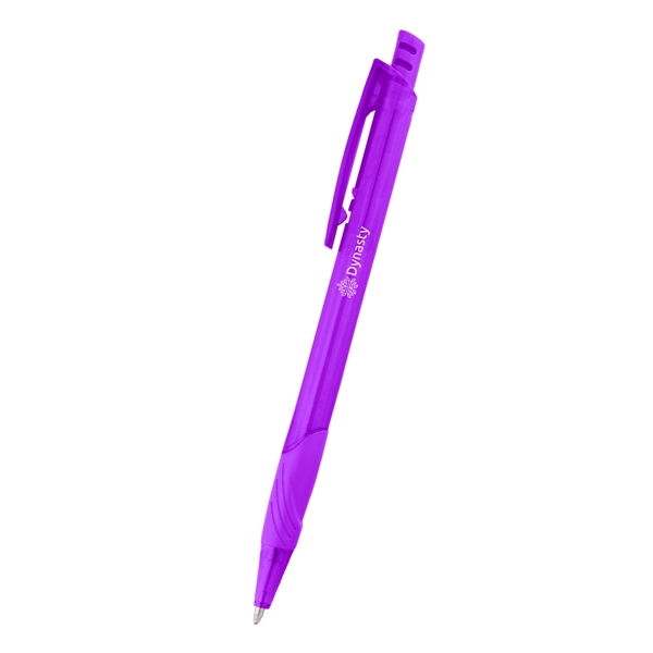 Plastic plunger-action pen with rubber grip section.... from ASI 61125 Hit Promotional Products / Hit®