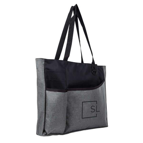 3.5" x 13" x 15" 600 Denier heathered tote bag with... from ASI 61125 Hit Promotional Products / Hit®