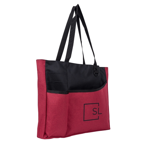 3.5" x 13" x 15" 600 Denier heathered tote bag with... from ASI 61125 Hit Promotional Products / Hit®