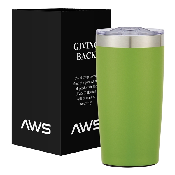 20 ounce stainless steel tumbler with thumb-slide rubber gasketed lid and... from ASI 61125 Hit Promotional Products / Hit®
