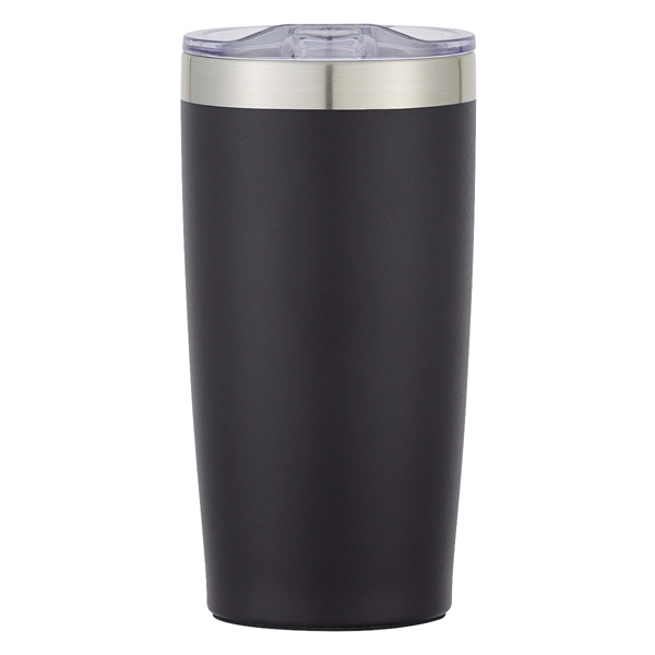 20 oz. double wall insulated stainless steel tumbler with snap-on, spill-resistant... from ASI 61125 Hit Promotional Products / Hit®