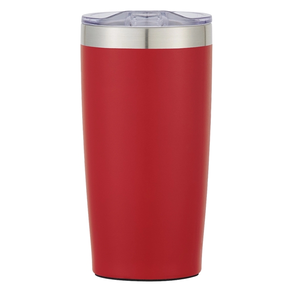 20 oz. double wall insulated stainless steel tumbler with snap-on, spill-resistant... from ASI 61125 Hit Promotional Products / Hit®