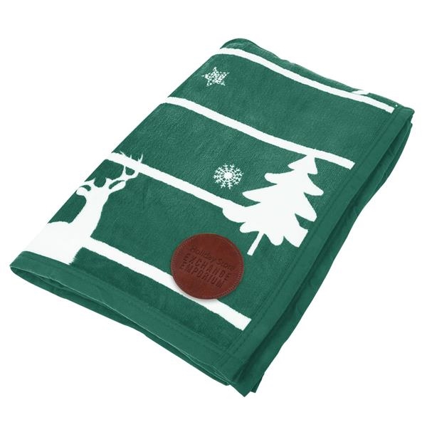 Polyester Christmas themed blanket in assorted colors.... from ASI 61125 Hit Promotional Products / Hit®