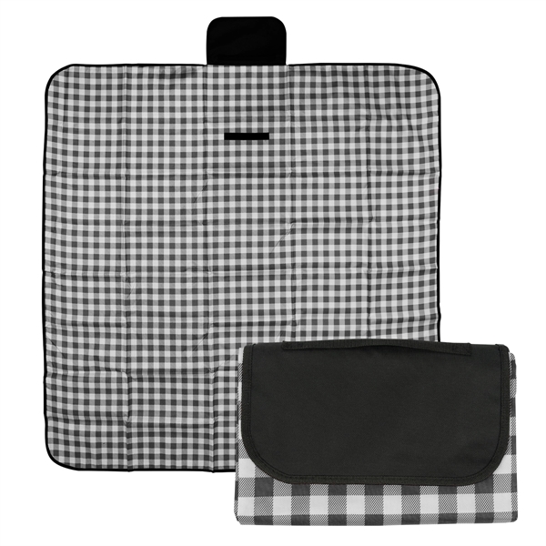 59" x 57" roll up blanket with gingham design and hook... from ASI 61125 Hit Promotional Products / Hit®