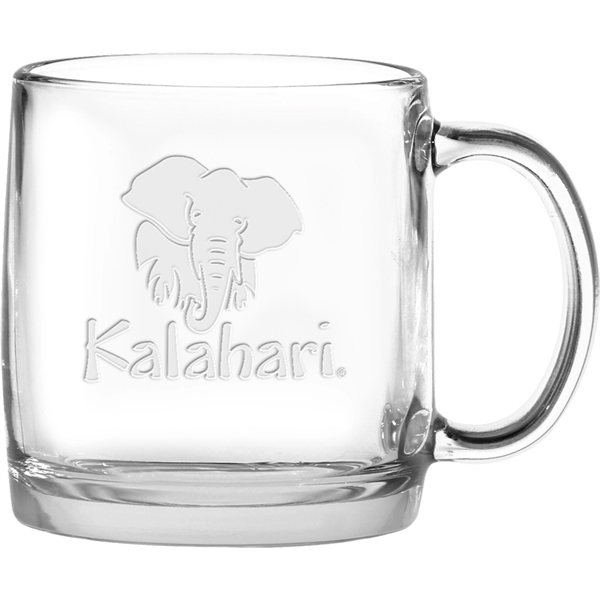 13 oz. clear glass coffee mug with handle and customization.... from ASI 71920 Moderne Glass Company Inc / Glass America®