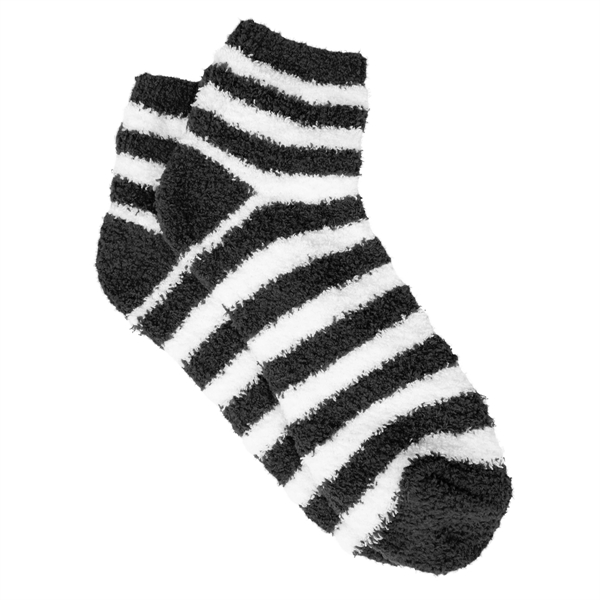 Pair of unisex 40 gram feather yarn fuzzy striped socks in... from ASI 61125 Hit Promotional Products / Hit®