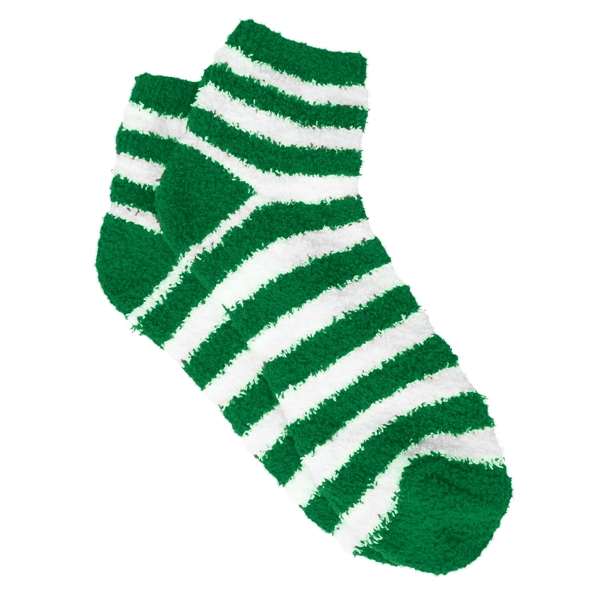 Pair of unisex 40 gram feather yarn fuzzy striped socks in... from ASI 61125 Hit Promotional Products / Hit®