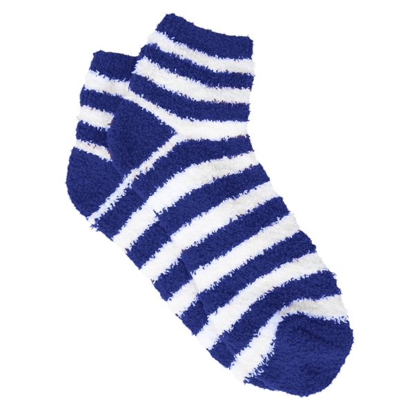 Pair of unisex 40 gram feather yarn fuzzy striped socks in... from ASI 61125 Hit Promotional Products / Hit®