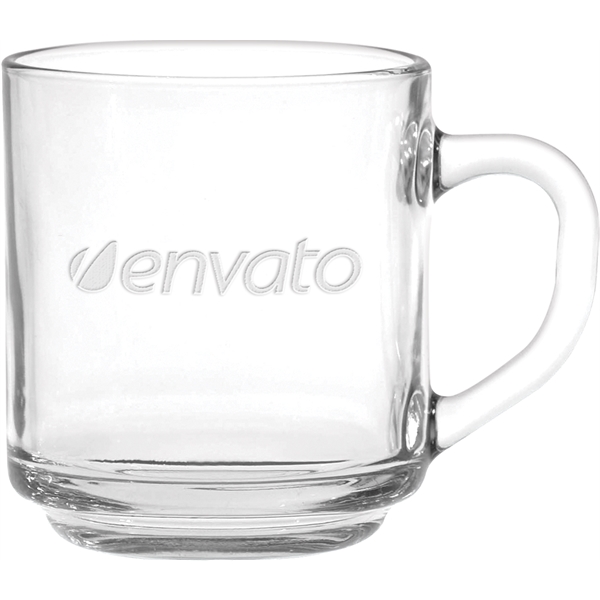 10 oz. clear glass coffee mug with a straight sided design... from ASI 71920 Moderne Glass Company Inc / Glass America®